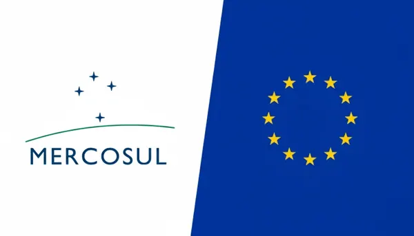 Bandeiras do Mercosul e da União Europeia